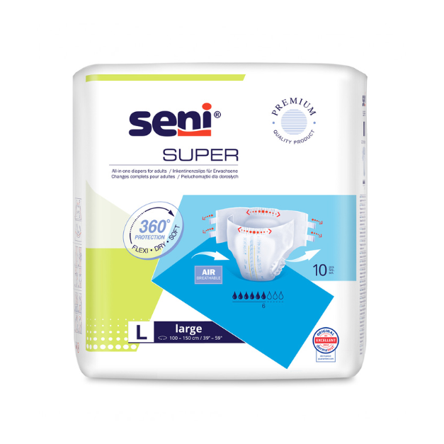 Scutece Seni Super Air Large, L, 10 bucati