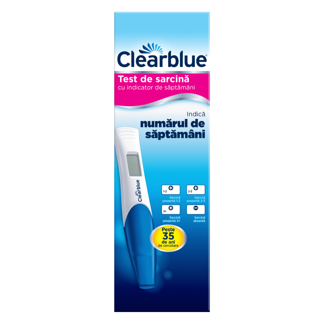 Clearblue Test de Sarcina cu Indicator de Saptamani, 1 Bucata