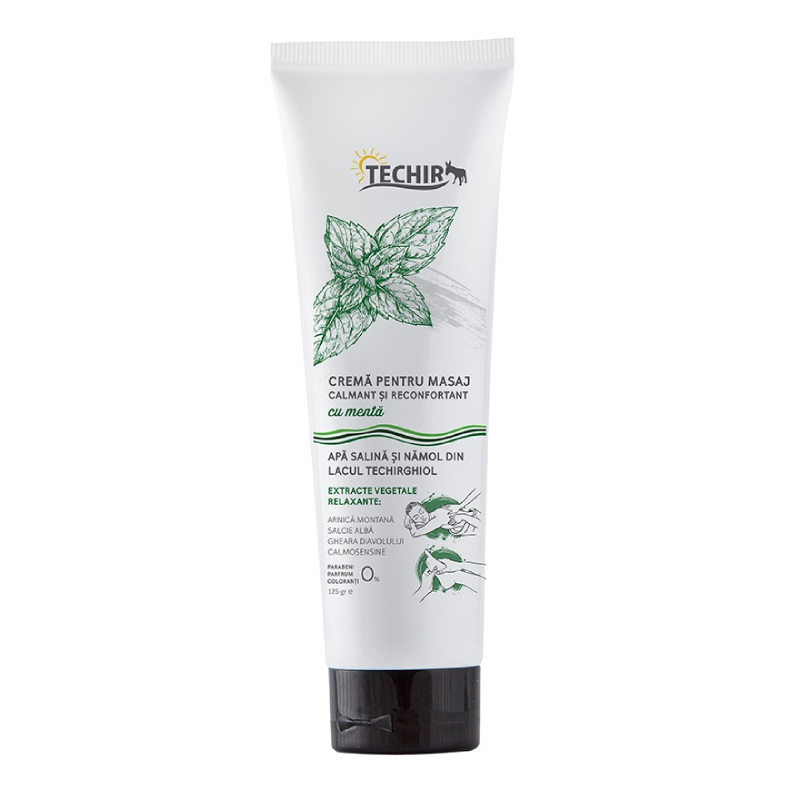 Crema pentru masaj calmant si reconfortant cu menta, 125 g, Techir