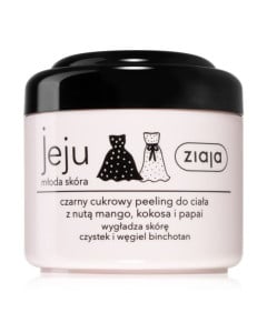 Ziaja Jeju Pink, Scrub cu zahar si carbune pentru corp, 200 ml