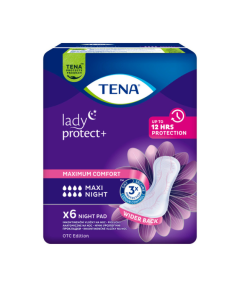 Absorbante incontinenta urinara TENA Lady Protect, Maxi Night, 6 bucati