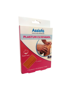 Assista Plasturi cu Rivanol 60 mm x 100 mm, 10 buc