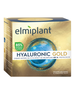 Elmiplant Hyaluronic Gold Crema de zi antirid cu efect de umplere SPF 10, 50 ml