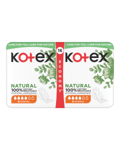 Absorbante Natural Normal, 16 bucati, Kotex 