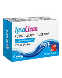 Supozitoare cu glicerina pentru adulti LaxaClean, 10 bucati, Viva Pharma