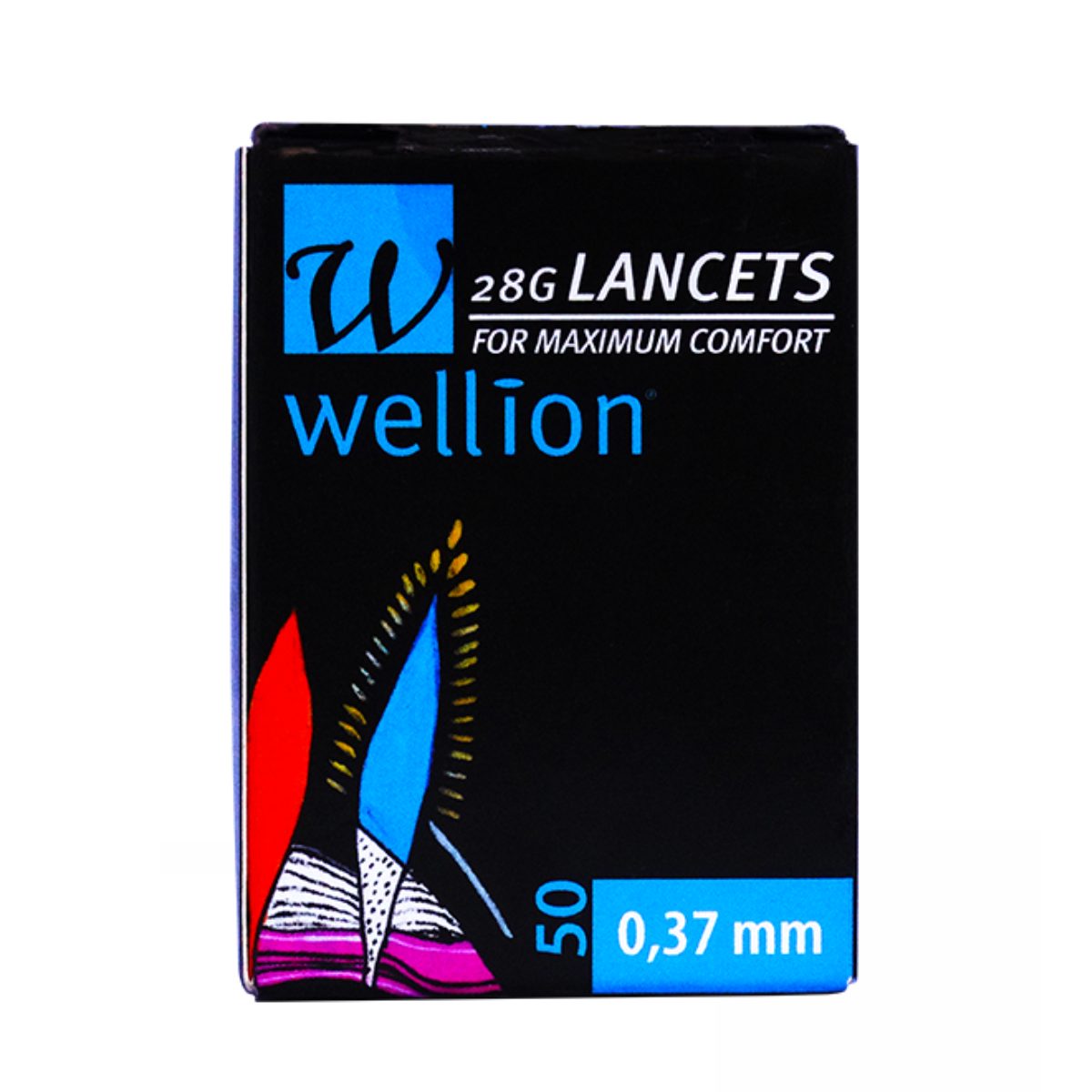 Lancete Wellion 28g, 0.37 mm, 50 buc/ cutie