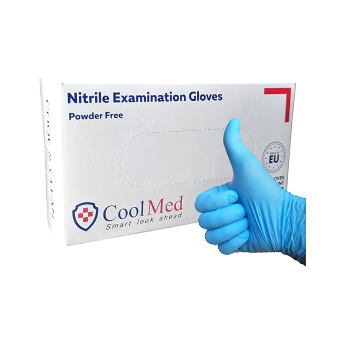 Manusi examinare nitril albastre x 100 buc, CoolMed - L