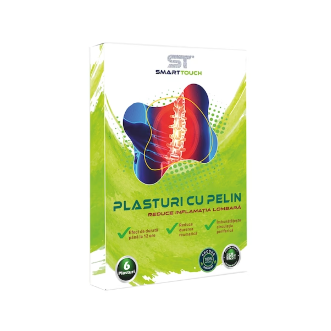 Plasturi cu Pelin Smart Touch, Reduce Inflamatia Zonei Lombare, 6 plasturi