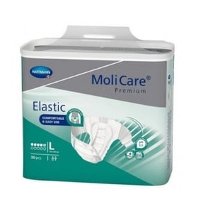 Scutece incontinenta moderata MoliCare Premium Elastic, 6 picaturi, marimea L, 30 bucati