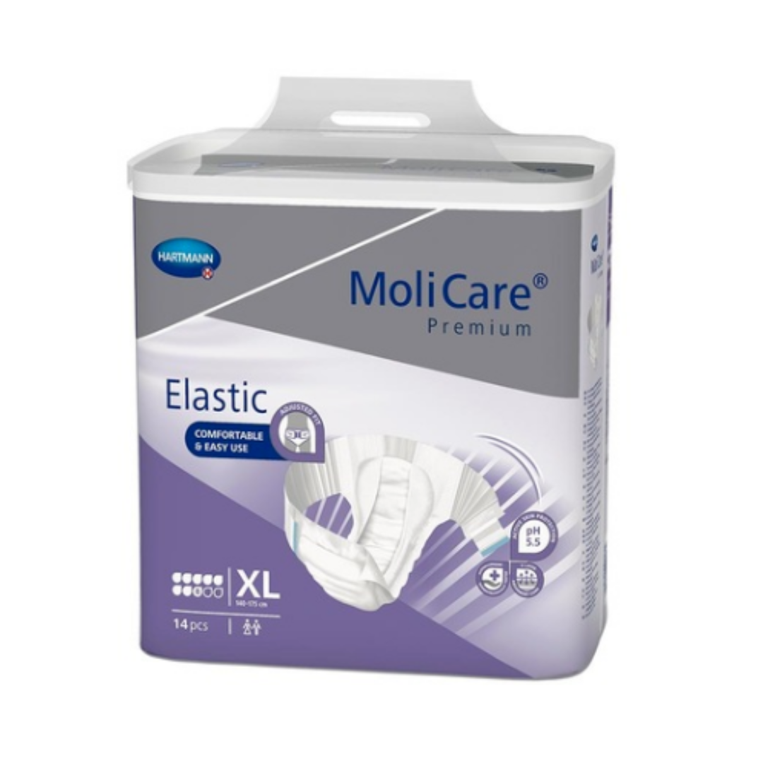 Scutece incontinenta moderata MoliCare Premium Elastic, 8 picaturi, marimea XL, 14 bucati