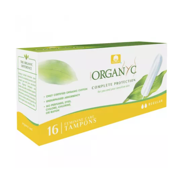 Tampoane din bumbac organic Regular, 16 bucati, Organyc