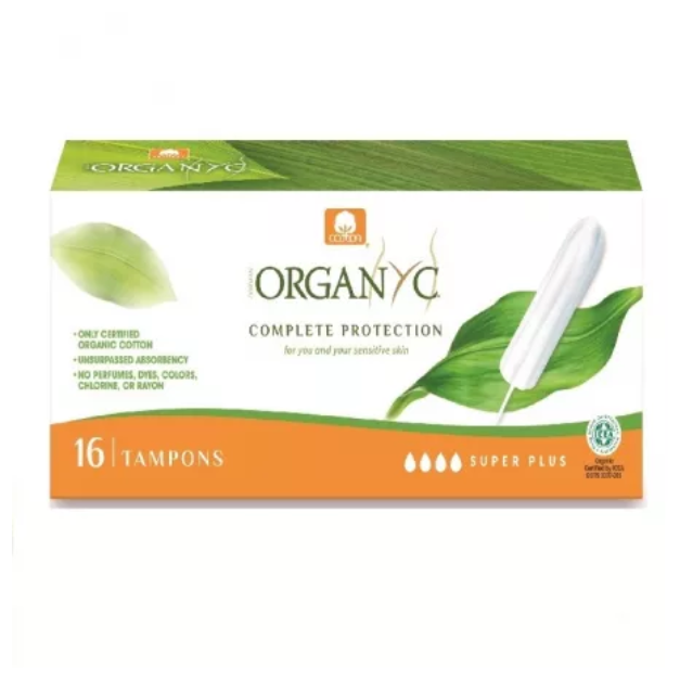 Tampoane din bumbac organic Super Plus, 16 buc, Organyc